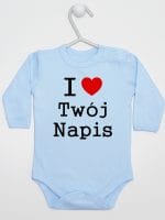 i love z twoim napisem body z długim rękawem kolor błękitny 011