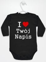 i love z twoim napisem body z długim rękawem kolor czarny 011