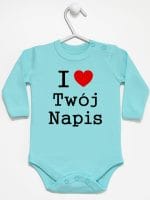 i love z twoim napisem body z długim rękawem kolor miętowy 011