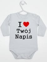 i love z twoim napisem body z długim rękawem kolor szary 011