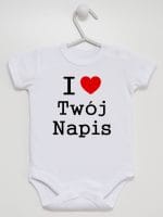 i love z twoim napisem body z krótkim rękawem kolor biały 011