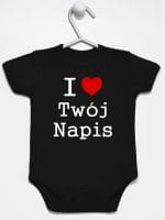 i love z twoim napisem body z krótkim rękawem kolor czarny 011