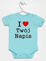 i love z twoim napisem body z krótkim rękawem kolor miętowy 011