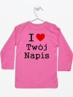 i love z twoim napisem koszulka z długim rękawem kolor ciemny różowy 011