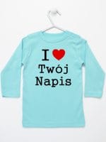 i love z twoim napisem koszulka z długim rękawem kolor miętowy 011