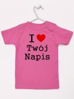i love z twoim napisem koszulka z krótkim rękawem kolor ciemny różowy 011