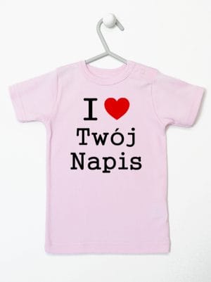 i love z twoim napisem koszulka z krótkim rękawem kolor różowy 011
