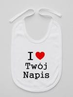 i love z twoim napisem śliniak niemowlęcy kolor biały 011