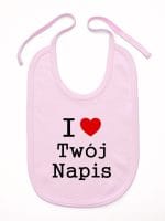 i love z twoim napisem śliniak niemowlęcy kolor różowy 011