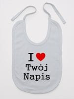 i love z twoim napisem śliniak niemowlęcy kolor szary 011