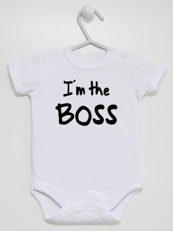 i'm the boss body z krótkim rękawem kolor biały 149