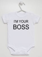 i'm your boss body z krótkim rękawem kolor biały 005