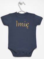 imię dziecka nadruk złoty body z krótkim rękawem kolor granatowy 103