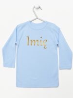 imię dziecka nadruk złoty koszulka z długim rękawem kolor błękitny 103