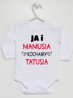 ja i mamusia kochamy tatusia body z długim rękawem kolor biały 243