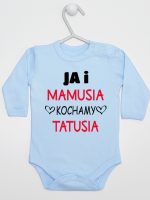 ja i mamusia kochamy tatusia body z długim rękawem kolor błękitny 243