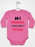 ja i mamusia kochamy tatusia body z długim rękawem kolor ciemny różowy 243