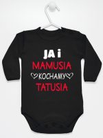ja i mamusia kochamy tatusia body z długim rękawem kolor czarny 243