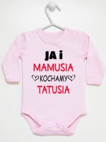 ja i mamusia kochamy tatusia body z długim rękawem kolor różowy 243