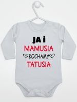 ja i mamusia kochamy tatusia body z długim rękawem kolor szary 243