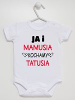ja i mamusia kochamy tatusia body z krótkim rękawem kolor biały 243