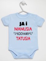 ja i mamusia kochamy tatusia body z krótkim rękawem kolor błękitny 243