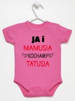 ja i mamusia kochamy tatusia body z krótkim rękawem kolor ciemny rózowy 243