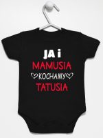 ja i mamusia kochamy tatusia body z krótkim rękawem kolor czarny 243