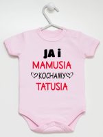 ja i mamusia kochamy tatusia body z krótkim rękawem kolor różowy 243