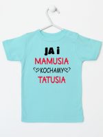 ja i mamusia kochamy tatusia koszulka z krótkim rękawem kolor miętowy 243 ja i mamusia kochamy tatusia koszulka z krótkim rękawem kolor miętowy 243