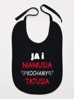 ja i mamusia kochamy tatusia śliniak niemowlęcy kolor czarny 243 ja i mamusia kochamy tatusia śliniak niemowlęcy kolor czarny 243