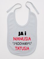 ja i mamusia kochamy tatusia śliniak niemowlęcy kolor szary 243 ja i mamusia kochamy tatusia śliniak niemowlęcy kolor szary 243