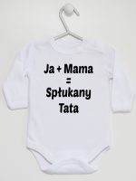 ja plus mama równa się spłukany tata body z długim rękawem kolor biały 139