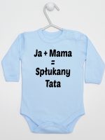 ja plus mama równa się spłukany tata body z długim rękawem kolor błękitny 139