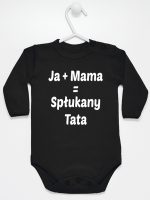 ja plus mama równa się spłukany tata body z długim rękawem kolor czarny 139