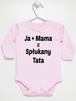 ja plus mama równa się spłukany tata body z długim rękawem kolor różowy 139