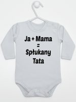ja plus mama równa się spłukany tata body z długim rękawem kolor szary 139