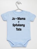 ja plus mama równa się spłukany tata body z krótkim rękawem kolor błękitny 139