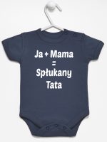 ja plus mama równa się spłukany tata body z krótkim rękawem kolor granatowy 139