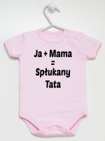 ja plus mama równa się spłukany tata body z krótkim rękawem kolor różowy 139
