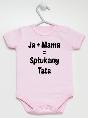 ja plus mama równa się spłukany tata body z krótkim rękawem kolor różowy 139