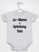 ja plus mama równa się spłukany tata body z krótkim rękawem kolor szary 139