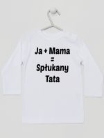 ja plus mama równa się spłukany tata koszulka z długim rękawem kolor biały 139