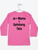 ja plus mama równa się spłukany tata koszulka z długim rękawem kolor ciemny różowy 139