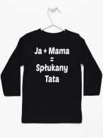 ja plus mama równa się spłukany tata koszulka z długim rękawem kolor czarny 139
