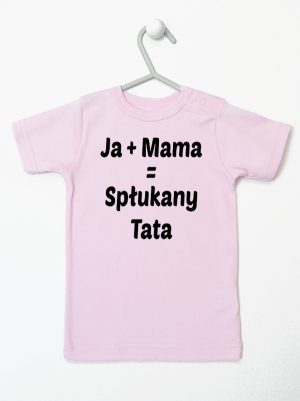 ja plus mama równa się spłukany tata koszulka z krótkim rękawem kolor różowy 139