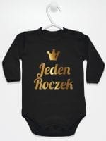 jeden roczek nadruk złoty body z długim rękawem kolor czarny 030 jeden roczek nadruk złoty body z długim rękawem kolor czarny 030