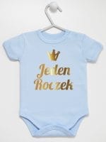 jeden roczek nadruk złoty body z krótkim rękawem kolor błękitny 030 jeden roczek nadruk złoty body z krótkim rękawem kolor błękitny 030