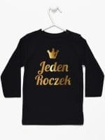 jeden roczek nadruk złoty koszulka z długim rękawem kolor czarny 030