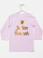 jeden roczek nadruk złoty koszulka z długim rękawem kolor różowy 030